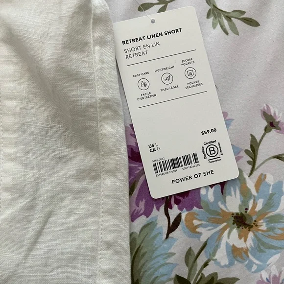 Athleta White Linen Shorts - Picture 4 of 4